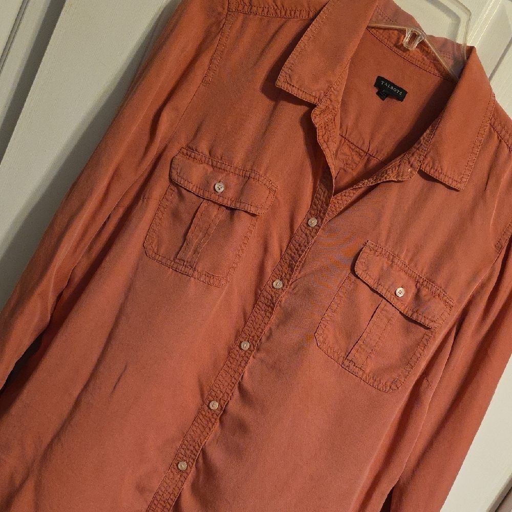 Talbots Coral Button Down Shirt